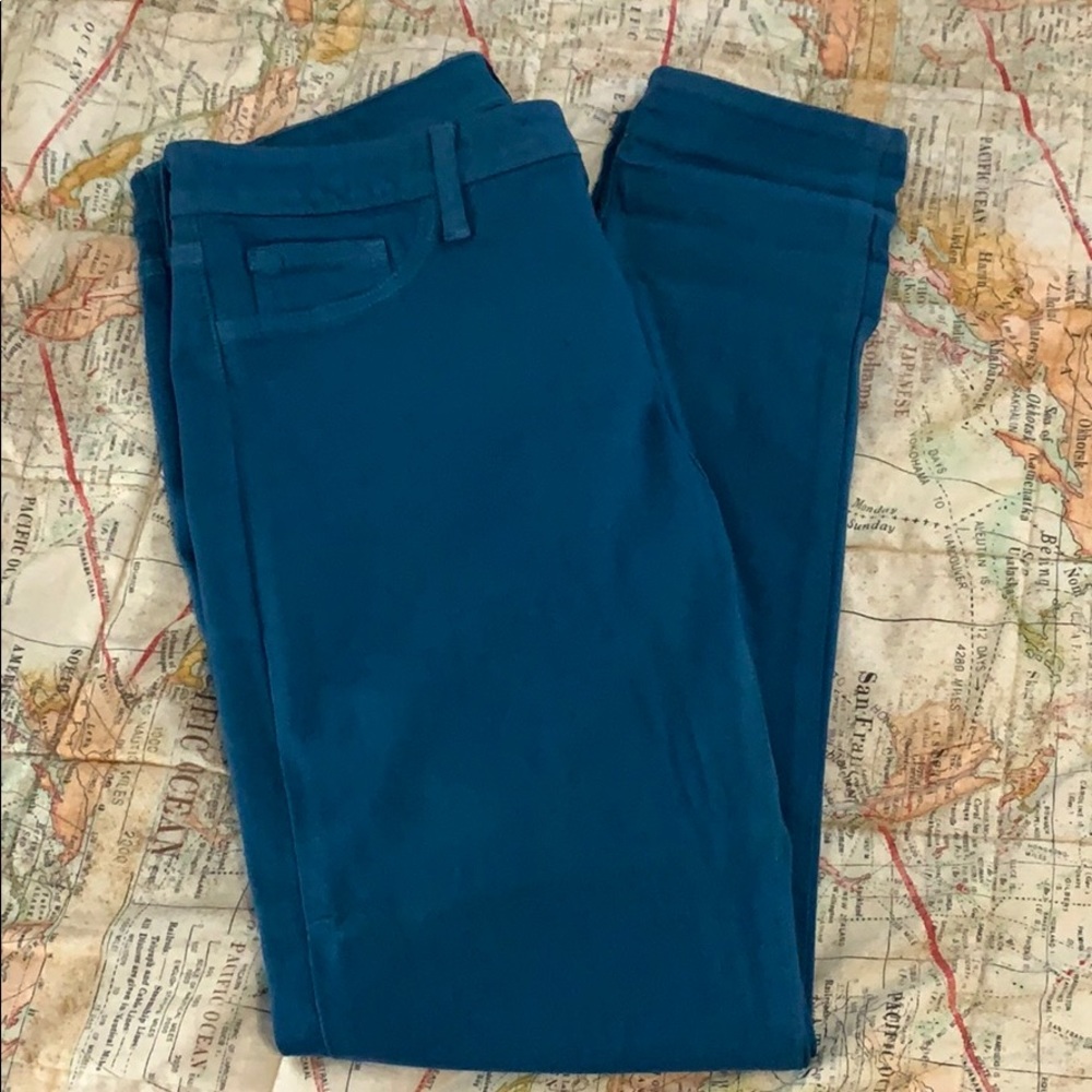 Gently used teal Just Black skinny jeans s…